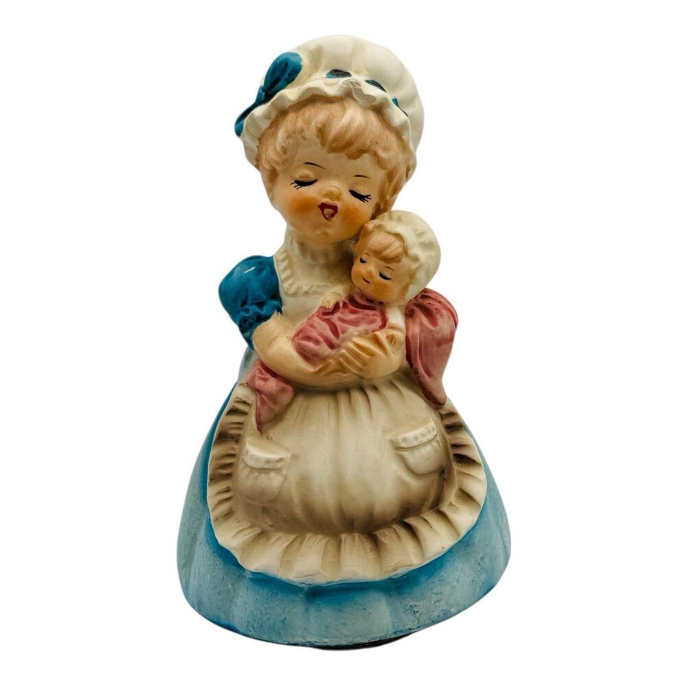 Mother Nanny Music Box Figurine Holding a Baby Brahms Lullaby Chadwick